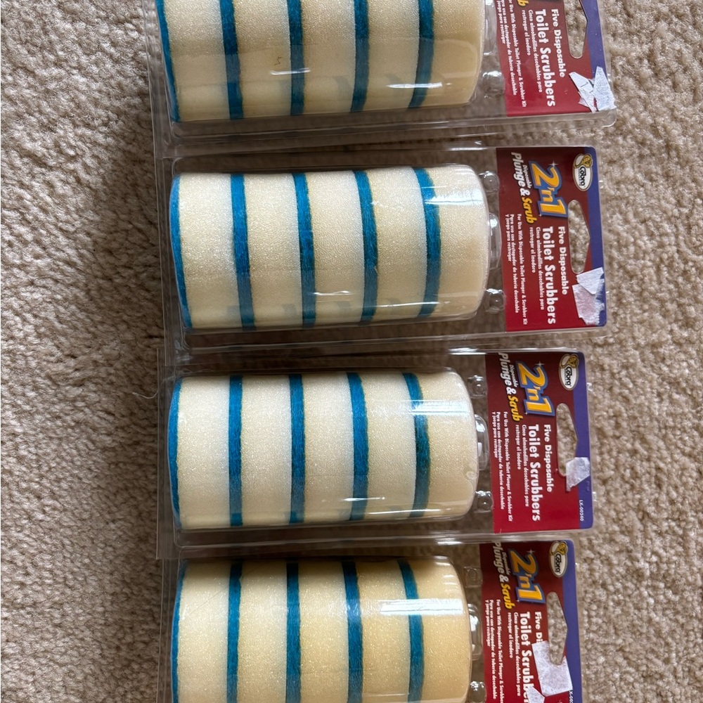 NIP 4 Packs of 5 each Disposable Toilet Scrubbers